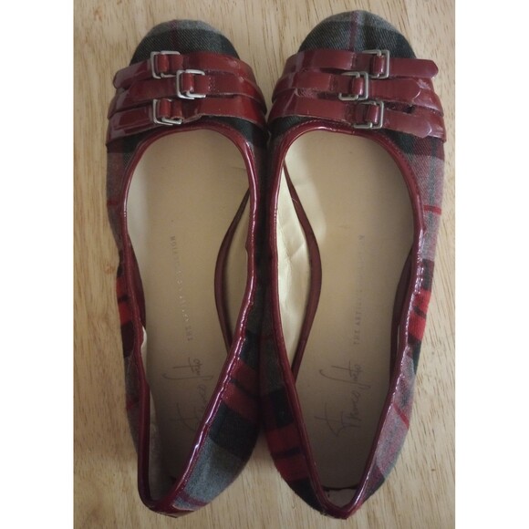 Franco Sarto Ariana Leather Slip On Plaid Flats Women's Size 8‎ - Picture 2 of 5
